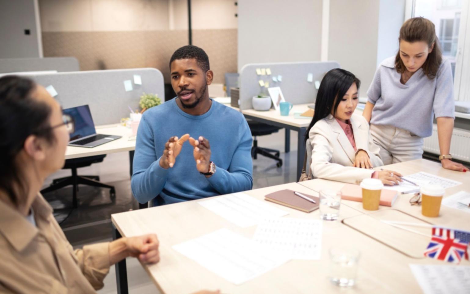 Team collaborating on business strategy development